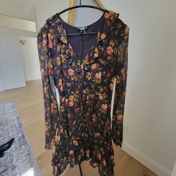 PAIGE Tamera Silk Ruffled Mini Dress Small - Picture 8 of 11